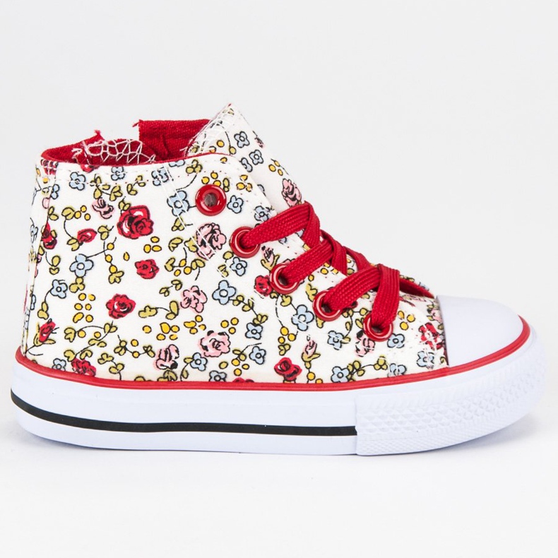 Hohe Turnschuhe mit Blumen mehrfarbig