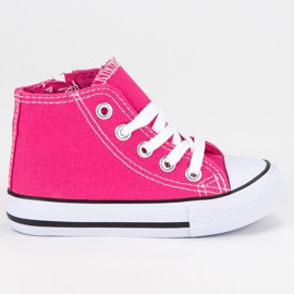 Hohe Fuchsia-Turnschuhe rosa