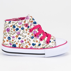 Hohe Turnschuhe mit Blumen mehrfarbig