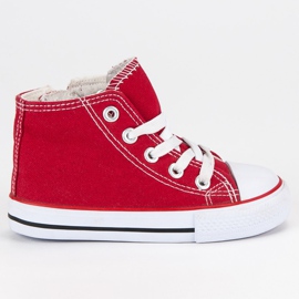 Hohe rote Turnschuhe