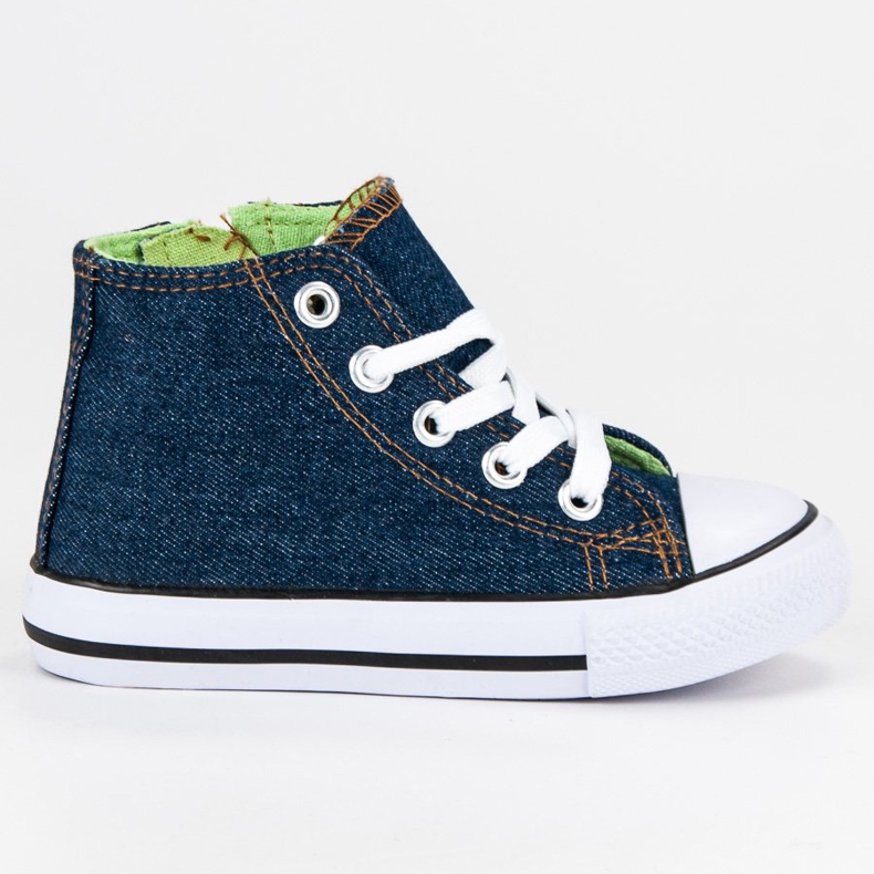 Hohe Jeans-Turnschuhe blau