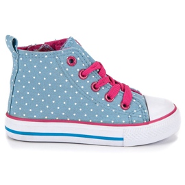 Hohe Turnschuhe mit Punkten blau