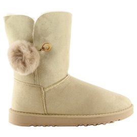 Emusy mit Pompon beige SP04P Beige