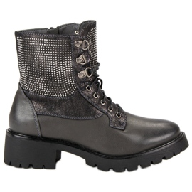 Ideal Shoes Geschnürte Arbeiter auf der Plattform grün