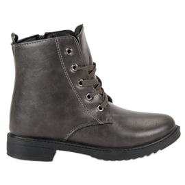 Klassische Schnürstiefel grau