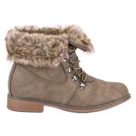 Queentina Stiefel mit Fell braun