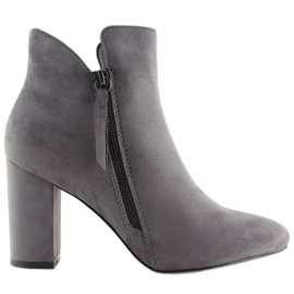 Graue Stiefel mit hohen Absätzen 6900 Grau