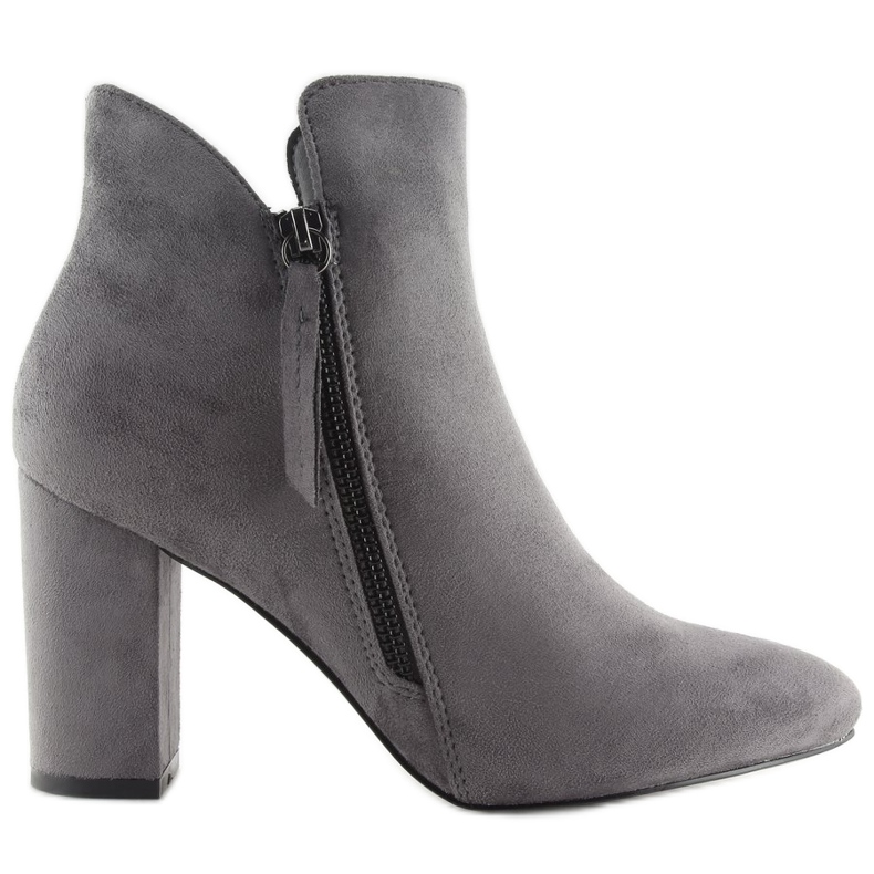 Graue Stiefel mit hohen Absätzen 6900 Grau