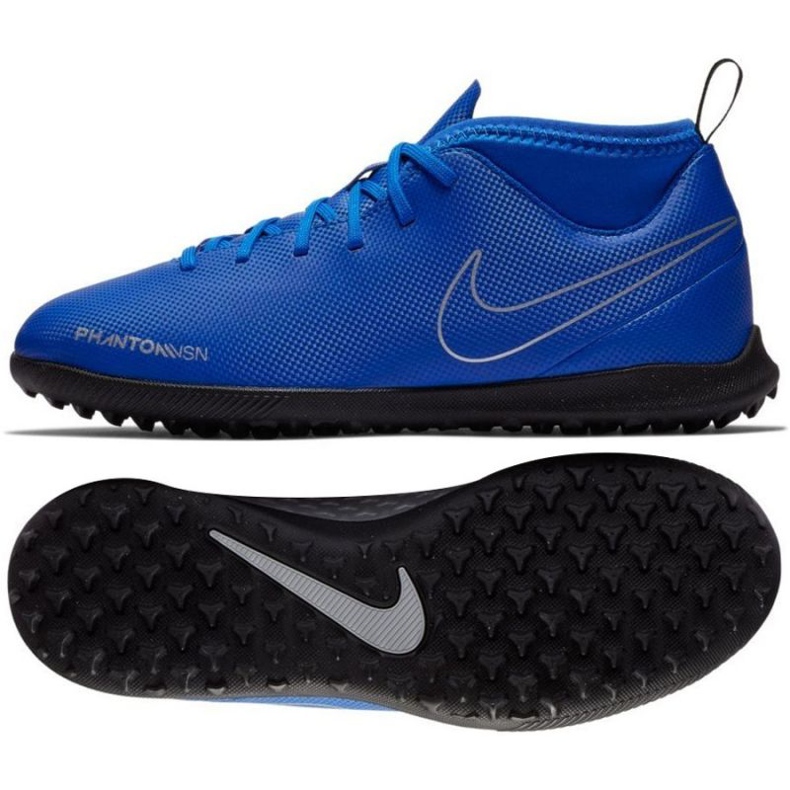 Nike Phantom Vsn Club Df Tf Jr AO3294-400 Fußballschuhe mehrfarbig blau