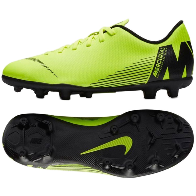 Nike Mercurial Vapor 12 Club Mg Jr AH7350-701 Fußballschuhe mehrfarbig grün