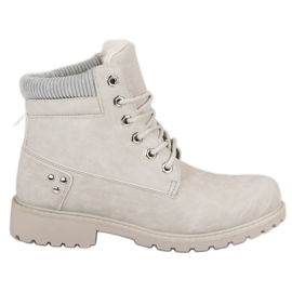 Graue, isolierte Wanderschuhe