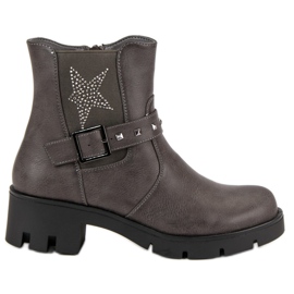 Groto Gogo Rockstiefel auf der Plattform grau