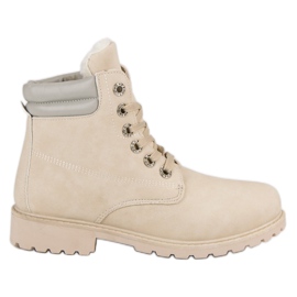 Bestelle Beige warme Stiefel