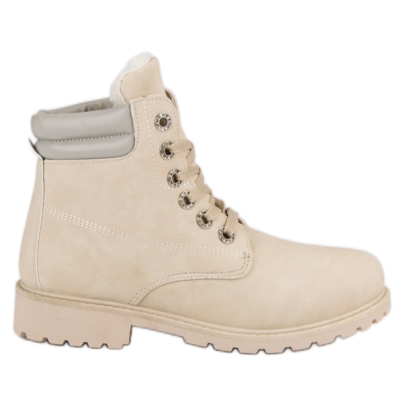 Bestelle Beige warme Stiefel