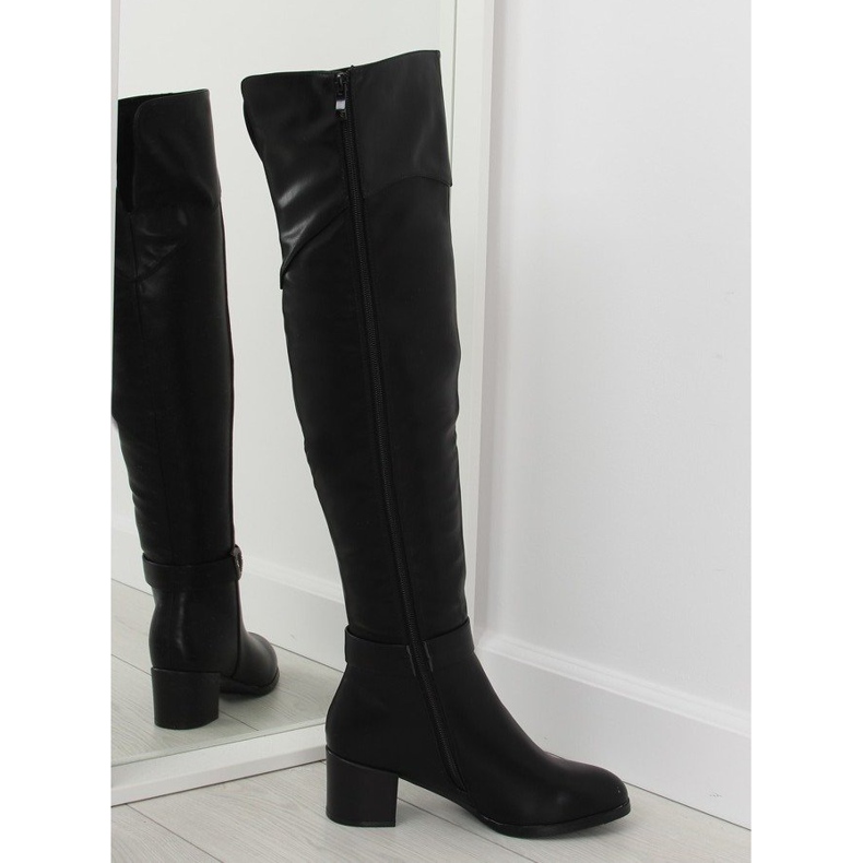 Schwarz SG-200 Schwarze Stiefel mit hohen Absätzen