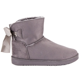 Schneestiefel mit umgeschlagenem Obermaterial grau