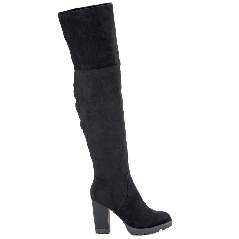 Super Mode Plateaustiefel aus Wildleder schwarz