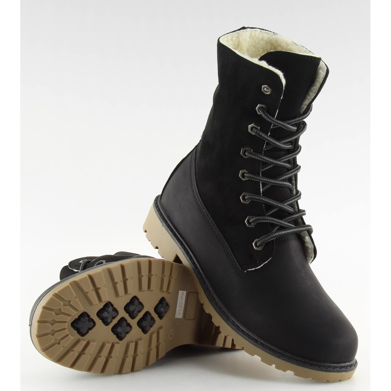 Holzstiefel schwarz 1123-PA Schwarz