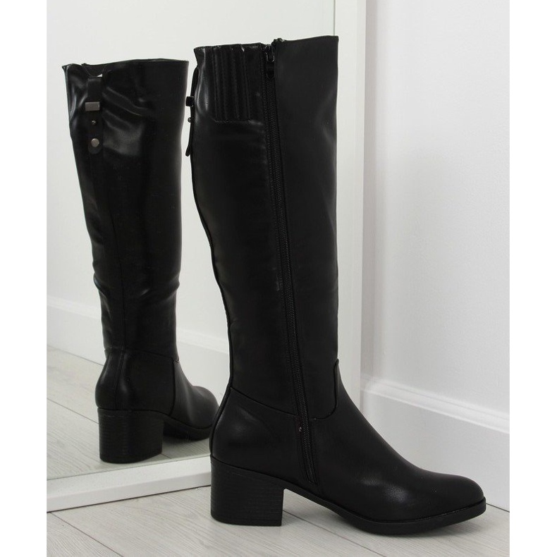 Schwarze Stiefel mit hohen Absätzen 635-1 Schwarz