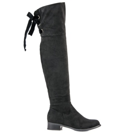 Queen Vivi Overknee-Stiefel aus Wildleder schwarz