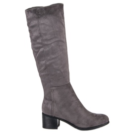 Super Mode Bequeme graue Stiefel