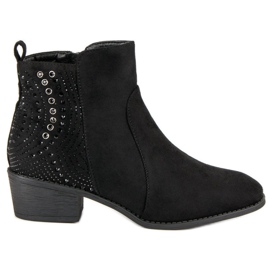 Nio Nio Schwarze Stiefel mit Kristallen