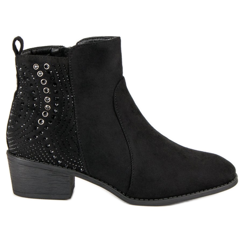 Nio Nio Schwarze Stiefel mit Kristallen