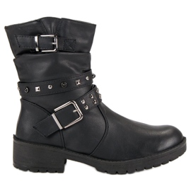 J. Star Modische Rockstiefel schwarz