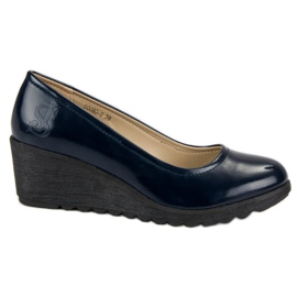 J. Star Lackierte Pumps marineblau