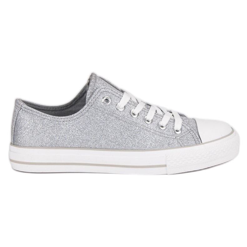 Glitzer-Turnschuhe grau
