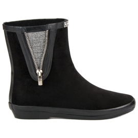 Kylie Galoschen aus Wildleder mit dekorativem Reißverschluss schwarz