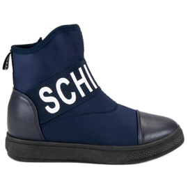 Bestelle Modische hohe Sneakers weiß marineblau