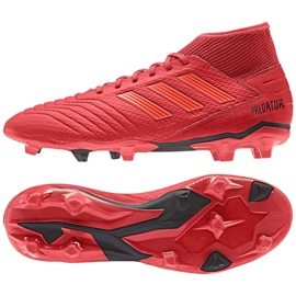 Adidas Predator 19.3 Fg M BB9334 Fußballschuhe mehrfarbig rot