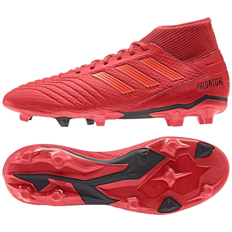 Adidas Predator 19.3 Fg M BB9334 Fußballschuhe mehrfarbig rot