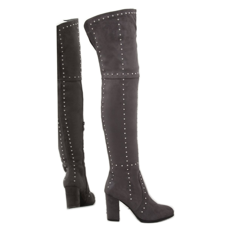 Grau Overknee-Stiefel NC221 Grau