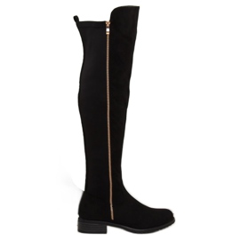 Overknee-Stiefel mit flexiblem Obermaterial schwarz DA01P Black