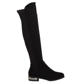 Schwarze Overknee-Stiefel für Damen 0-236 Schwarz