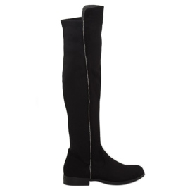 Overknee-Stiefel mit flexiblem Obermaterial schwarz 168-188 Black