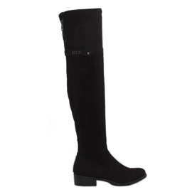 Schwarze Musketierstiefel 7531-PG Schwarz