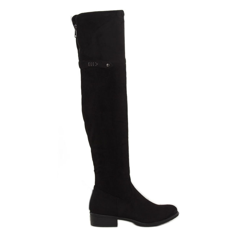 Schwarze Musketierstiefel 7531-PG Schwarz