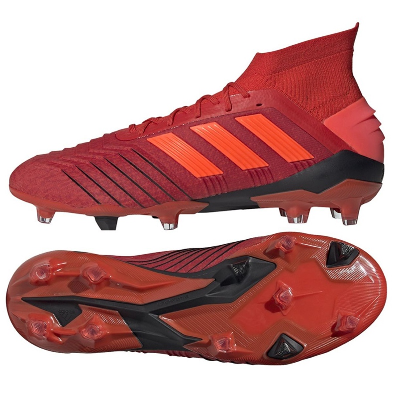 Adidas Predator 19.1 Fg M BC0552 Fußballschuhe mehrfarbig rot