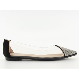 Schwarze transparente Ballerinas LT111P Schwarz