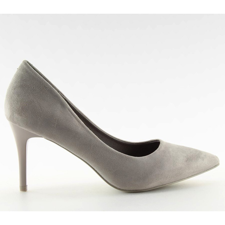 Bequeme graue Pumps auf einem grauen LE012P Grey Pin