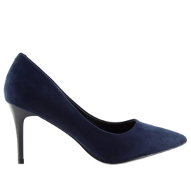 Bequeme Pumps auf einem marineblauen LE012P Navy-Absatz