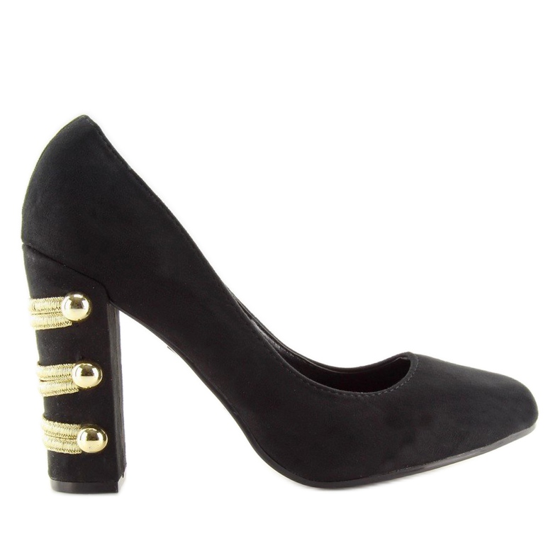 Pumps mit weiten Absätzen schwarz DD59P Black