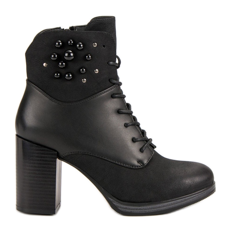 Vinceza Schnürstiefeletten an einem Pfosten schwarz