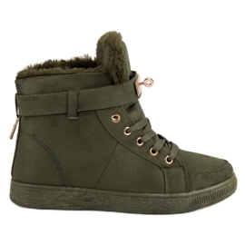 Hohe Sneakers aus Wildleder grün