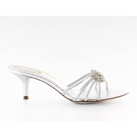 Elegante Hausschuhe 39225-1 Silber grau