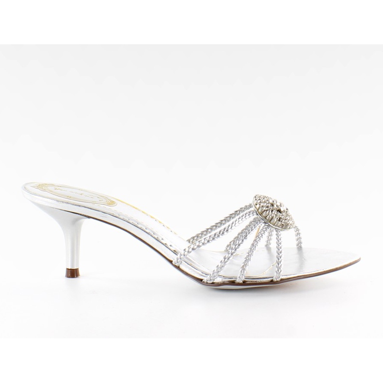 Elegante Hausschuhe 39225-1 Silber grau