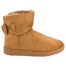 Kamel-Mukluki mit Schleife braun